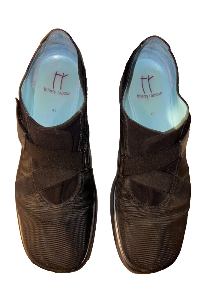 THIERRY RABOTIN 鞋码 10M/41 黑色 LENA 交叉带懒人鞋 Mary Jane 平底鞋 — 第 3/4 张图片