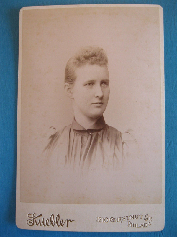 Antique Cabinet Card Photo of Victorian Woman by Kuebler from Philada, PA.