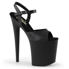 SCARPE SANDALI PLEASER FLAMINGO 809 NERO PLATEAU PALO LAP DANCE TACCO A STILETTO