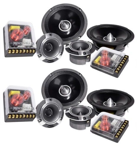 2) Pairs Rockville X6.5C Competition 6.5" 1000 Watt Component Car Audio Speakers - Afbeelding 1 van 11