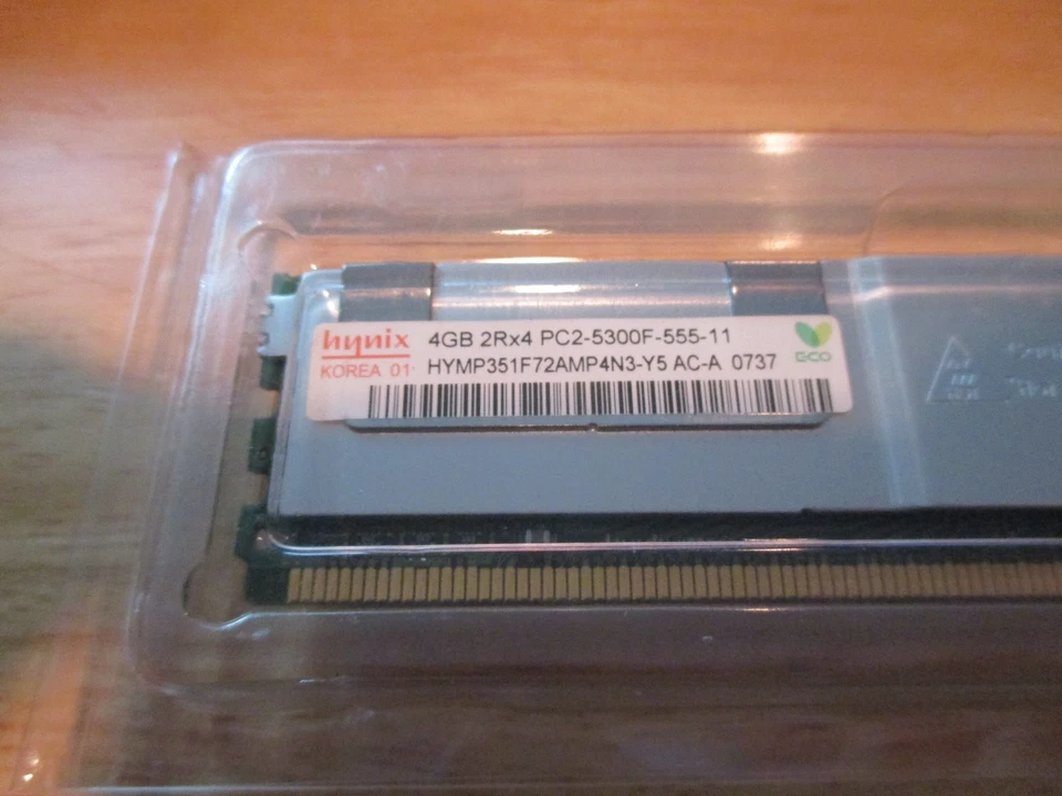 NEW HYNIX 4GB  DDR3 SERVER MEMORY 2RX4 PC2-5300F F/ HP PROLIANT 416473-001, NIP - Image 2 of 4