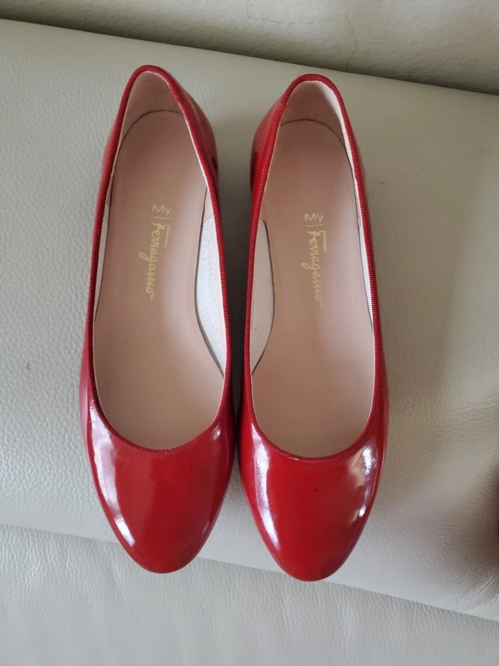 Salvatore Ferragamo My Mujer Zapatos Ballet Planos Rojo 7.5B Foto 4 de 4