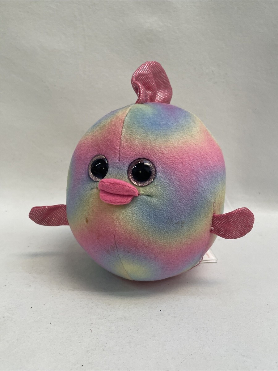 Rainbow Fish Beanie Baby Ballz Plush Stuffed Animal 5.5