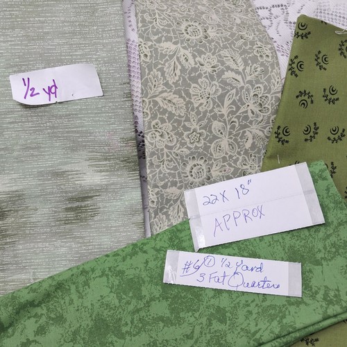 Fabric Bundle Green Floral Cotton Quilting Sewing Crafting Material Lot - Picture 2 of 5