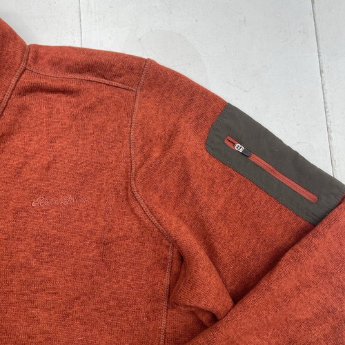 Eddie Bauer Orange Fleece Long Sleeve 1/2 Zip Pullover Sweater Mens Size XXL - Picture 2 of 7