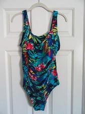 Firpearl Womens Floral One-Piece Bathing Suit Ruche Swimsuit Women  s Size 16 NWT