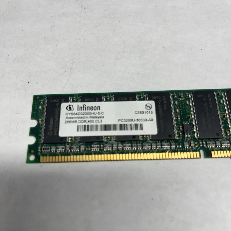 Infineon HYS64D32300HU-5-C 256MB DDR-400 (PC-3200) PC-3200U RAM Memory - Image 4 of 4