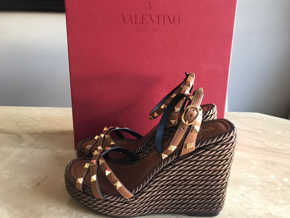 New Authentic Valentino Rope Wedge- Comesw/Box, Dust Bags,4 Extra