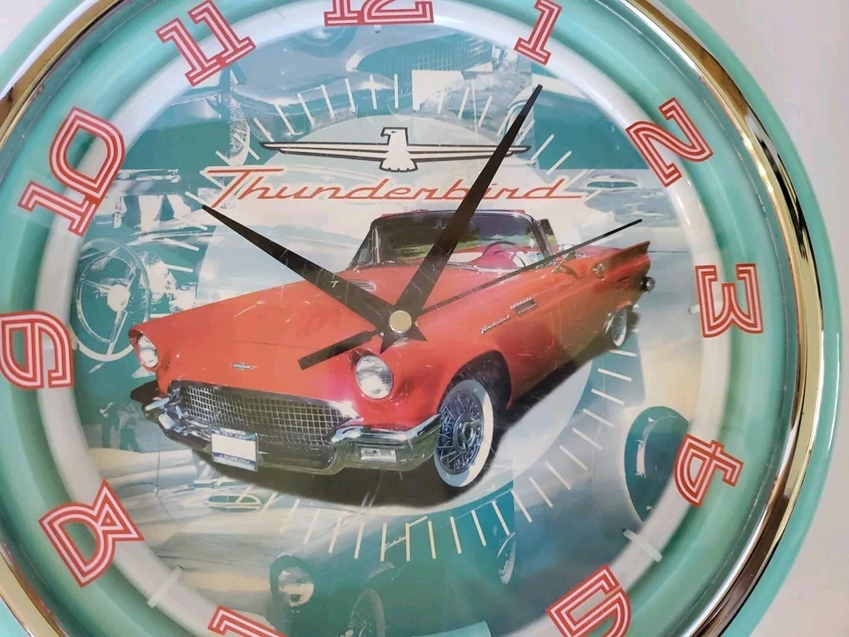 Reloj de Pared Neonetics Ford Thunderbird Neón Modelo 12" Nuevo con Etiquetas Foto 3 de 4