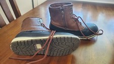 Boys XRAY Mid Boots Brown Black Tie Zip Closure Size 3 M Manmade