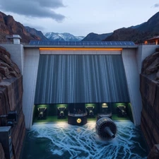 Digital Picture of artificial modern water dam printable file