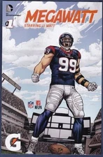 JJ WATT MEGAWATT COMIC BOOK # 1 ISSUE DC ENTERAINMENT HOUSTON TEXANS 