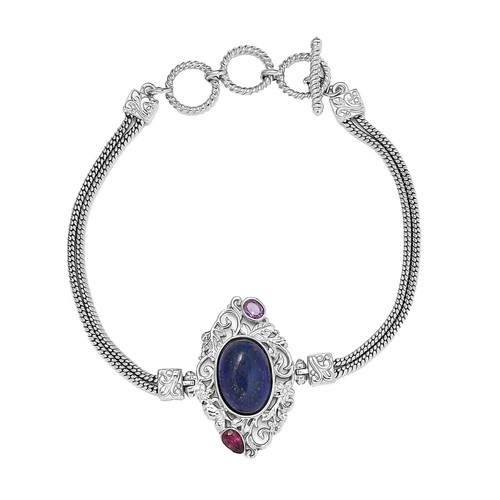 STUNNING!! 11.00ctw Lusaka Amethyst Floral Bangle Bracelet  display picture 1