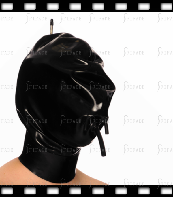 Latex Hood Mask Inflatable Style Small Tube Breathing Bag Customize A6