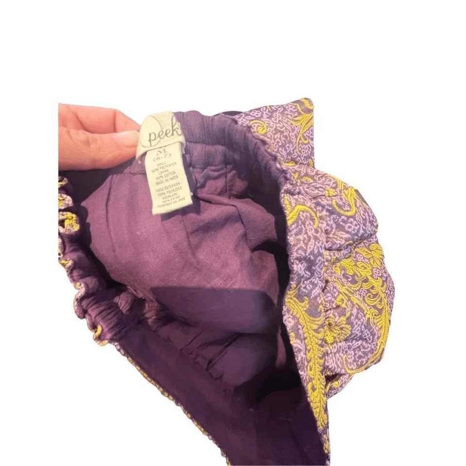 Minifalda Peek Gwen tapiz indio brocado dorado rosa rosa talla 6/7 niñas Foto 3 de 4