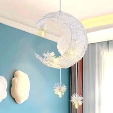 TISLYCO Kids Ceiling Light, Moon Chandelier, Girls Chandelier for Bedroom, Nu...