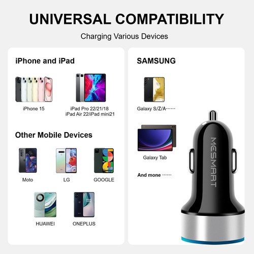 Vente en gros Chargeur Voiture Double USB Rapide pour iPhone 16 15 14 13 12 11 X PRO MAX PLUS - Photo 7 sur 30