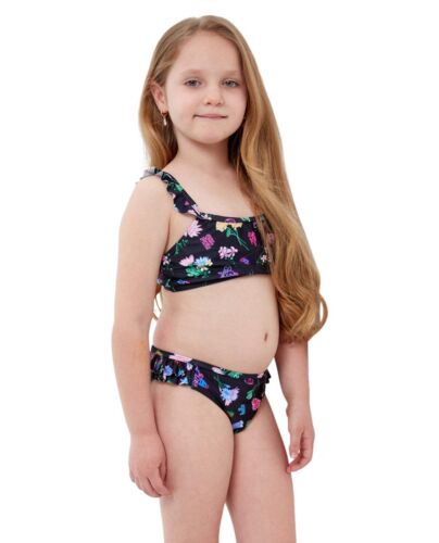 Gottex Kids Daisies Ruffle Bralette Bikini Top with Matching Bikini Bottom - Picture 3 of 8
