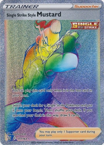 Single Strike Style Mustard 177/163 Secret Rare Battle Styles Pokemon TCG