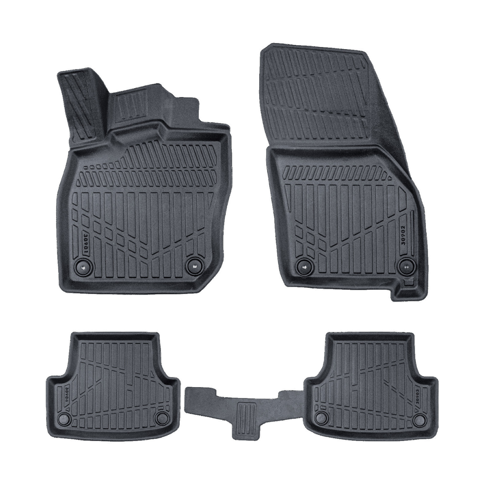 Tapis de sol Golf 8 en caoutchouc 3D sur mesure noir de 2019 à 2026