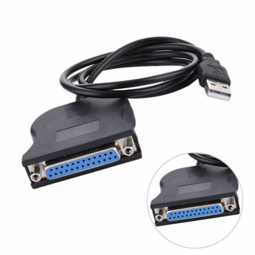 New USB to IEEE 1284 DB25 25-Pin Parallel Printer Female Adapter Cable Cord - Afbeelding 1 van 5