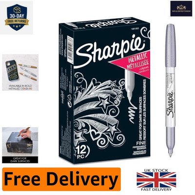 Sharpie Fine Point Silber Permanentmarker - 12 Stück mit schnelltrocknender Tinte
