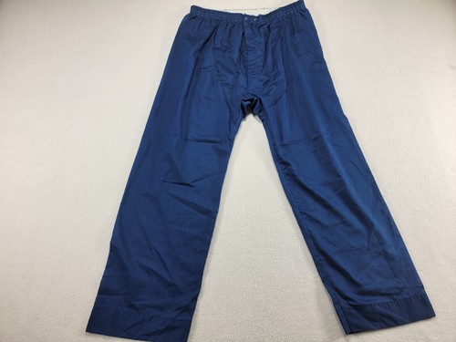 VTG Diplomat Pajama Set Mens XL Royal Blue White Trim Dura Weave Snap Fly - Picture 10 of 19