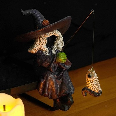 Angeln Hexe Statue Hexe Figur Kreativ Basteln Sammlerstück Grusel Skulptur