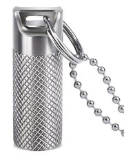 Titanium Container with Keychain  Necklace, Waterproof Case for Aspirin  Ni...