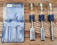 Juego de cinceles de madera vintage Sears Craftsman 36861 3 piezas - cinceles de 1/2", 3/4" y 1"