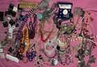 Quick Costume Jewelry Lot Monet Bogoff Rhinestone Chunky Necklace Goldtone 7lbs