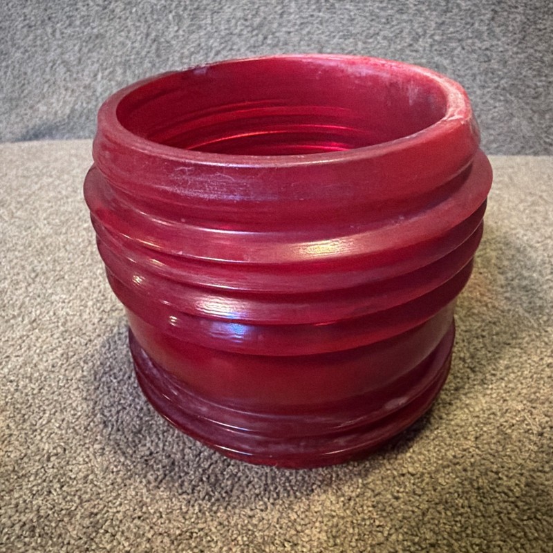 Red Fresnel Glass Globe for Short Railroad Railway Lantern, 3” across, 3.5” tall