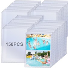 150 Pcs 5" x 7" Rigid Photo Card Sleeves Clear Waterproof Hard Plastic Top