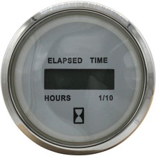 Faria Digital Hourmeter Gauge in Chesapeake SS White Style (12V / 24V) FAR13815