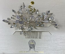 Bridal Hair Comb NWOT By Sincerely Jules Silvertone Rhinestone Pearl