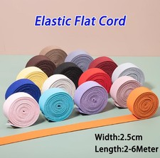 2.5cm Elastic Flat Cord Band String Rubber Rope for Sewing Clothing Trousers