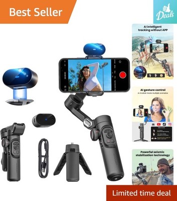 Professional XE AI Gimbal Stabilizer for Smooth Videos - No App Required, Black