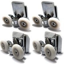 Smooth Zinc Alloy Shower Door Runners 23Mm Twin Shower Door Rollers 2Top 2Bottom