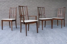 Set of 4 Mid Century Modern Broyhill Brasilia Walnut Dining Chairs