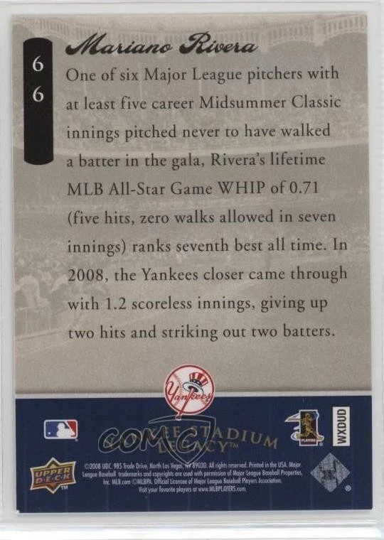 2008 Upper Deck Yankee Stadium Legacy Final Season Box Set Mariano Rivera HOF - Image 2 of 2