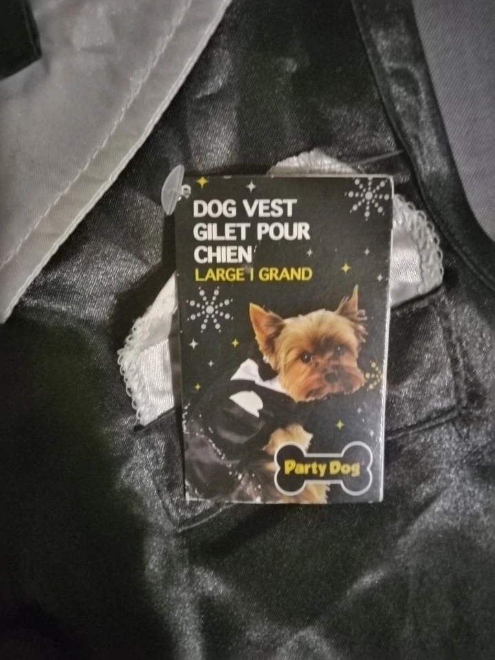 Chaleco Esmoquin Negro Ropa Perro Bodas Halloween Fiestas Talla Grande Foto 2 de 3