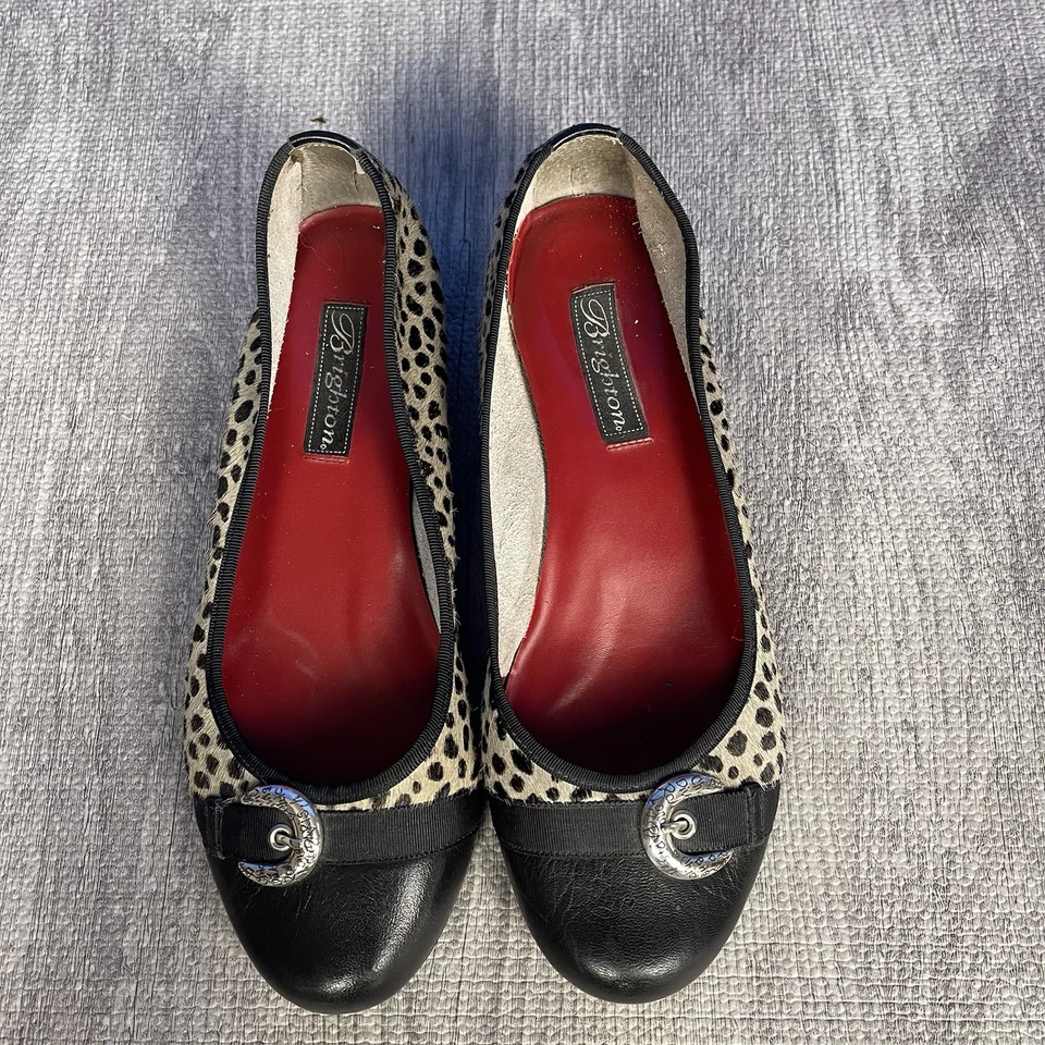 Puntera plana Brighton de cuero y piel de animal, Foto 3 de 4