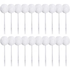 20 Pack Toilet Bowl Brush with Long Plastic Handle Disposable White Soft Swab...