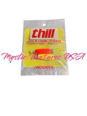 2pk Thill Fish'N Foam CIGAR Floats - Red - 1.5'' - WEIGHTED Clip (FCW159)