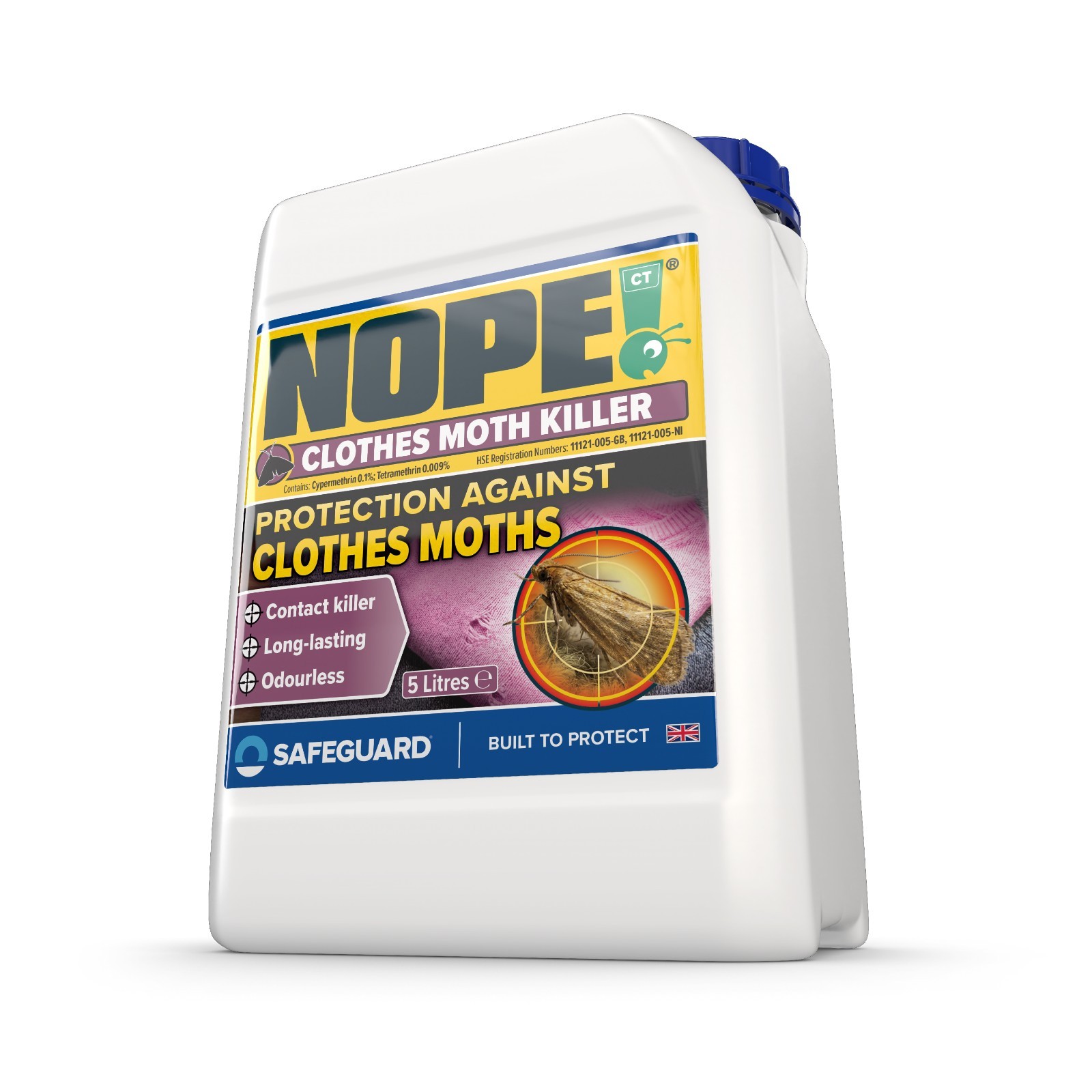 NOPE! Moth Killer Spray 5L - Moth Repellent for Home, Wardrobe & Carpets
