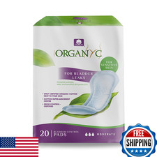 Organyc 100% Organic Cotton Light Incontinence Pads Moderate Flow 80 Count 4 Pac