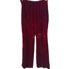 Vintage 60  s Deep Red Velvet Flare Pants