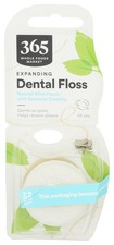 6-Pack 365 Whole Foods Market Expanding Dental Floss Mint Flavor 55 yds