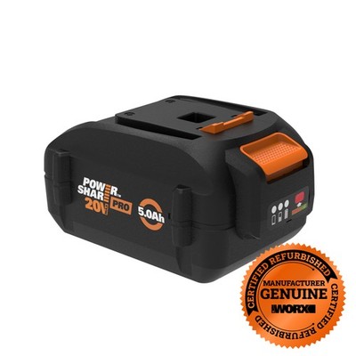 WORX 20V Power Share PRO 5.0AH High Capacity Battery (WA3571X2)Charger Combo-SR