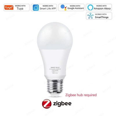 Tuya E27 Zigbee LED Bulbs WiFi Smart LED Lamp RGB+CW+WW 15W 18W LED Light Bulb W